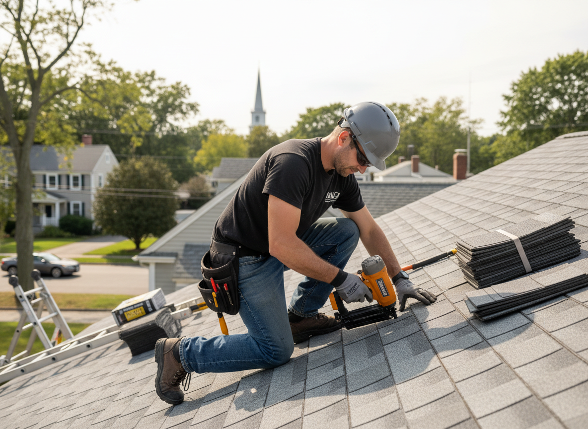 Roofing Contractor work by Luminex Gable in Acton, Massachusetts
