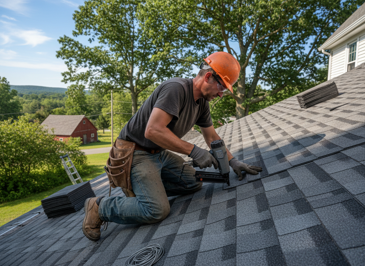 Asphalt shingle roofing in Acton